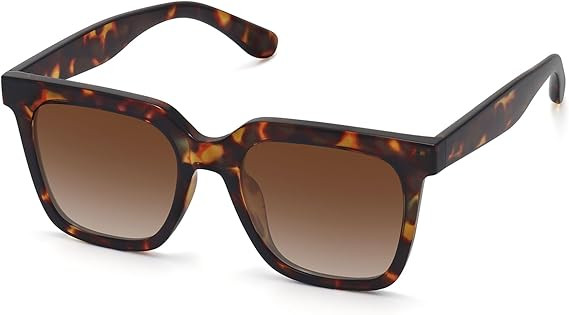 Large Square Sunglasses Trendy Polarized Sunglasses for Women Men Classic Retro Style UV400 Prote... | Amazon (US)