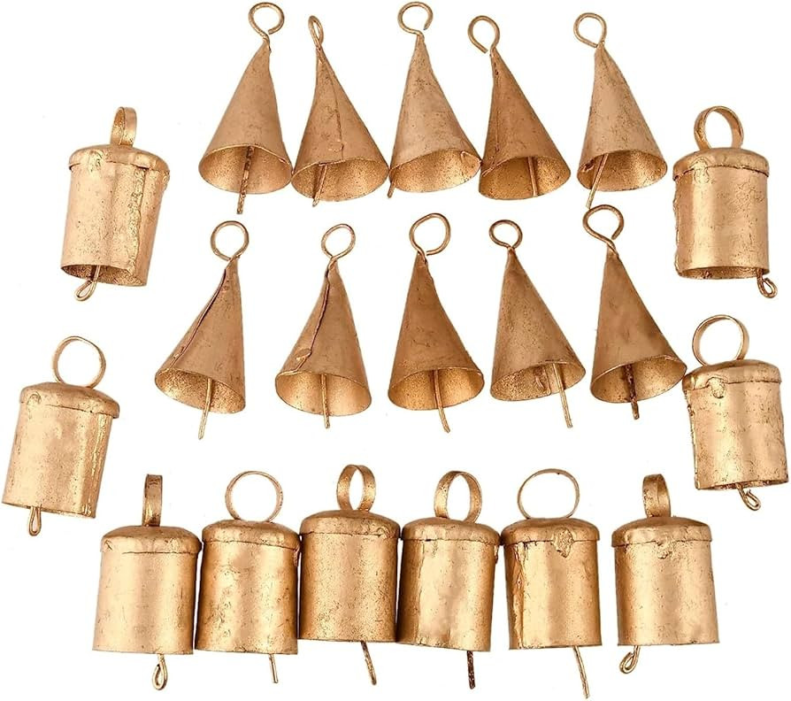 Set of 20 Christmas Bells for Decoration - Small Jingle Bells, Witch Bells, and Indian Tin Bells ... | Amazon (US)