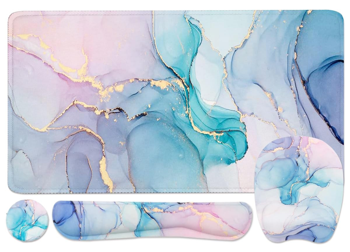 Keyboard Wrist Rest Large Mouse Pad Wrist Support for Computer, 4 in 1 Memory Foam Keyboard Pad D... | Amazon (US)