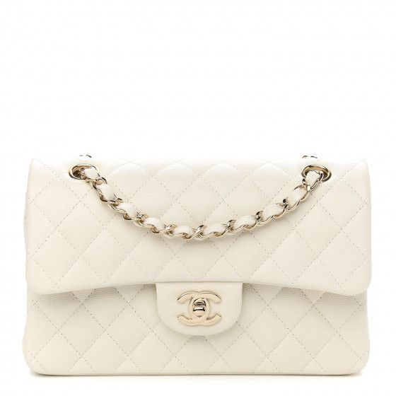 CHANEL Caviar Quilted Small Double Flap White | FASHIONPHILE | Fashionphile