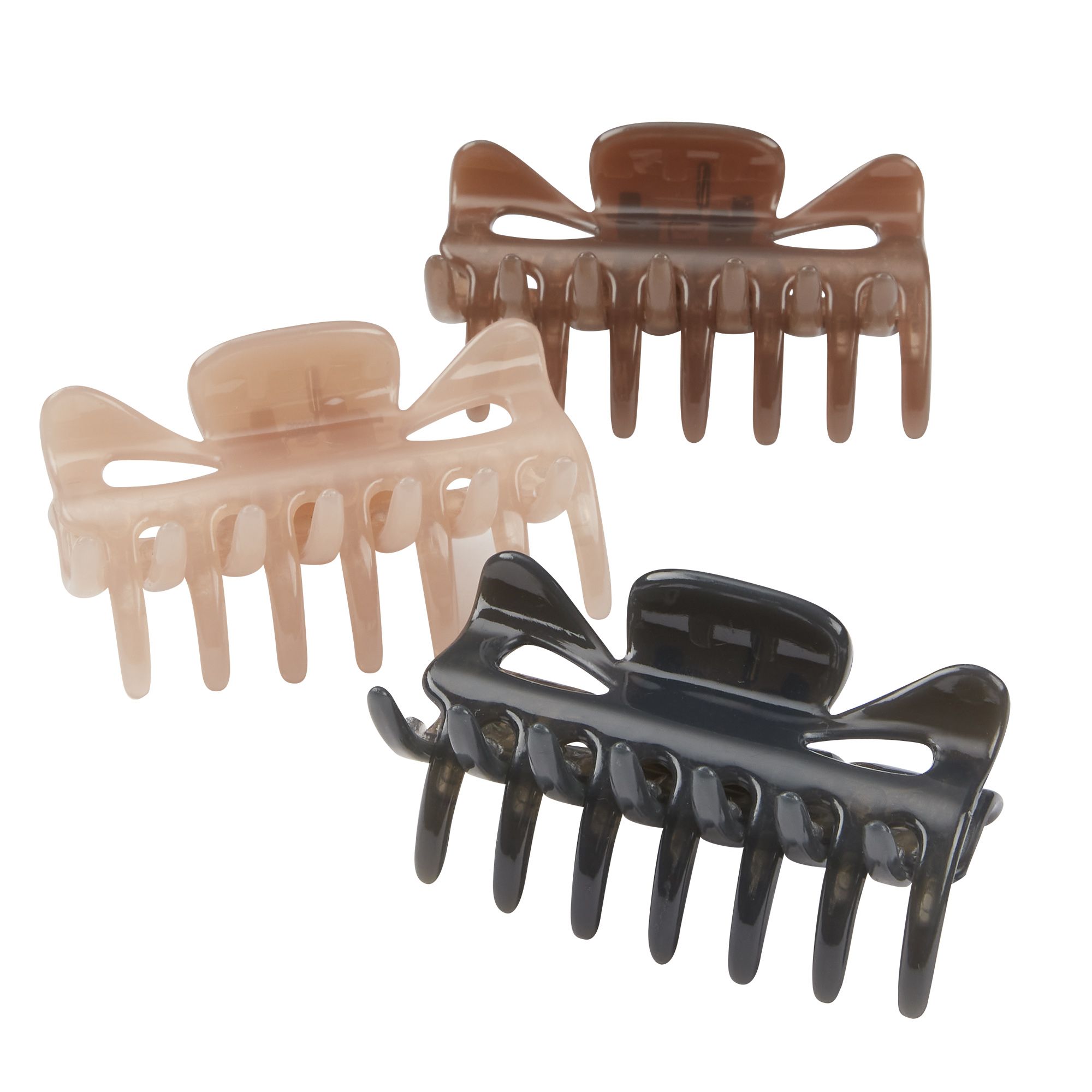 Wild Primrose by Scunci Jaw/Claw Clips in Beige, Brown and Black, 3ct - Walmart.com | Walmart (US)