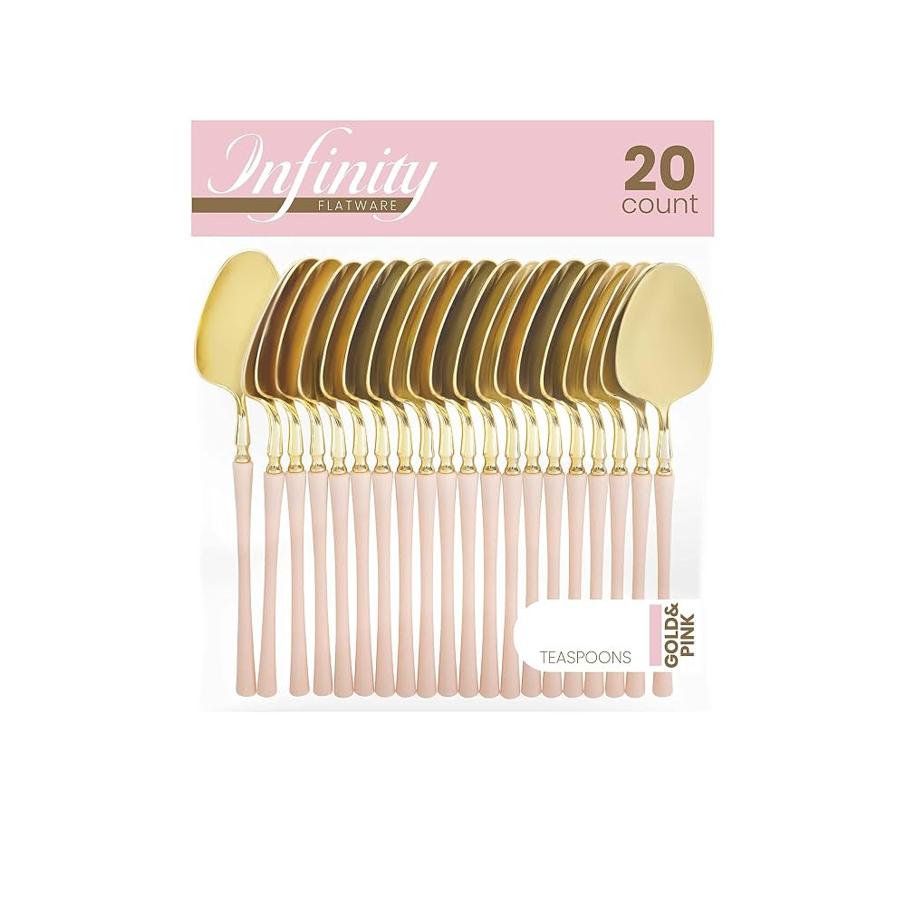 PlasticPro 20 Count Gold and Pink Plastic Tea Spoons Premium Quality Heavy Duty Disposable Elegan... | Amazon (CA)