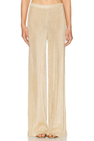 SER.O.YA Sheldon Metallic Pant in Metallic Gold | FWRD 