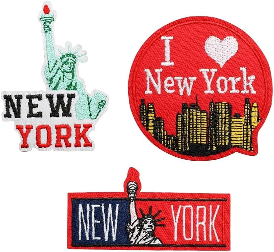3 Pieces New York City Embroidered Sew on/Iron on Fabric Repair Patches | Amazon (US)