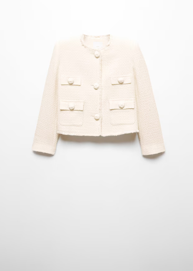 Pocket tweed jacket | MANGO (US)