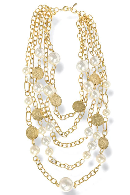 Second Chance Coin & Pearl Layered Necklace | The Willow Tree