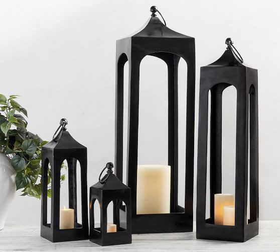 Caleb Lantern - Black | Pottery Barn (US)