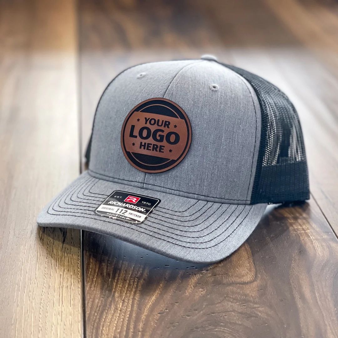 Custom Trucker Leather Patch Hat Laser Engraved for Company - Etsy | Etsy (US)