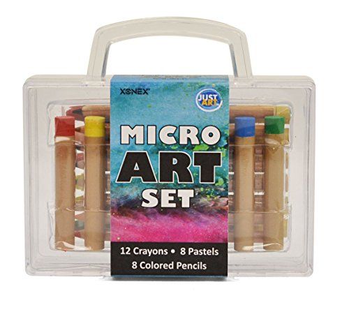 Xonex Micro Art Set, Stores 12 Micro Crayones, 8 Micro Colored Pencils, 8 Micro Oil Pastels, 5 X 5-1 | Amazon (US)