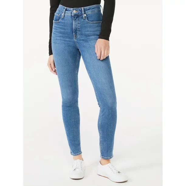 Free Assembly Women's Cozy High-Rise Skinny Jeans - Walmart.com | Walmart (US)