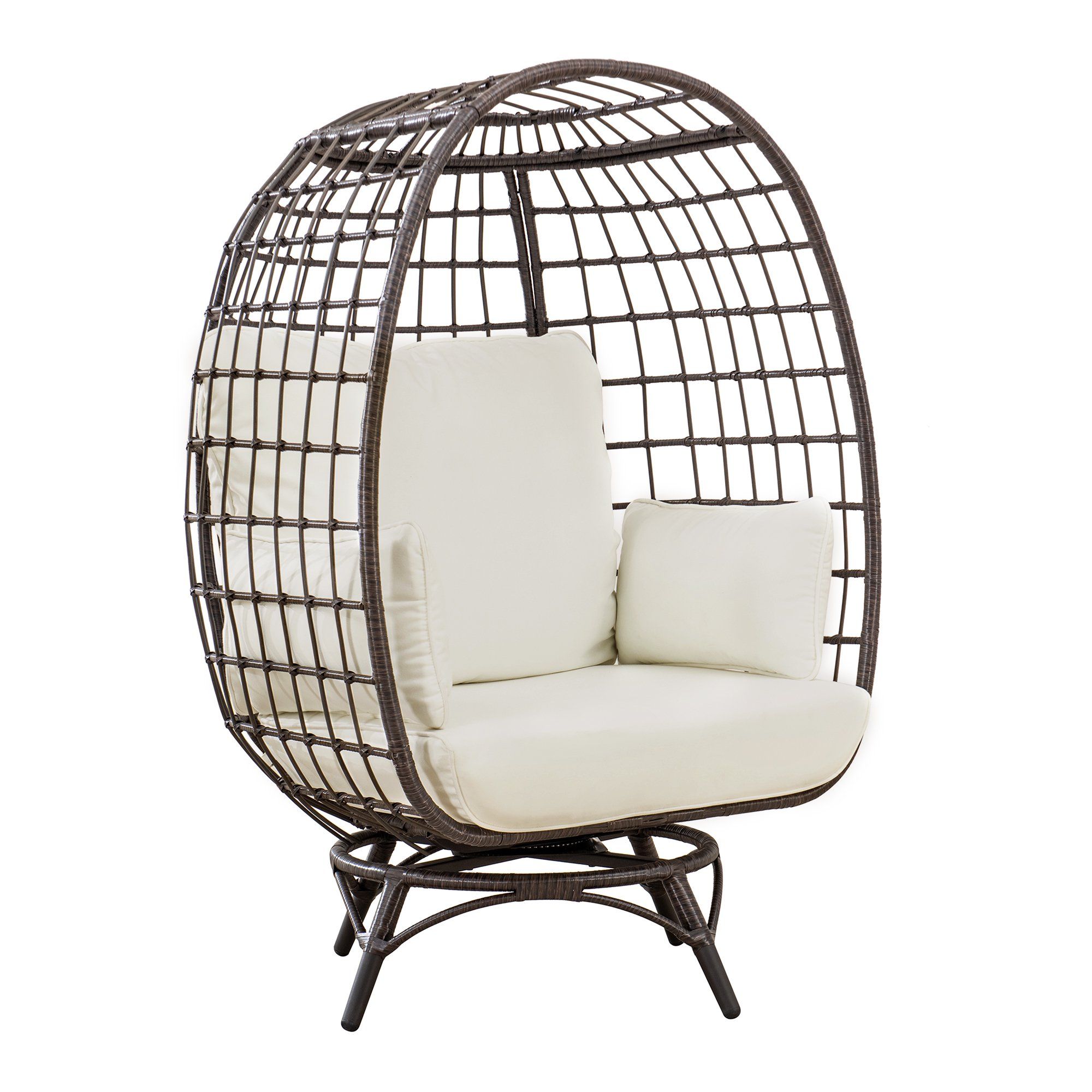Sunjoy Brown Swivel Egg Cuddle Chair | Walmart (US)