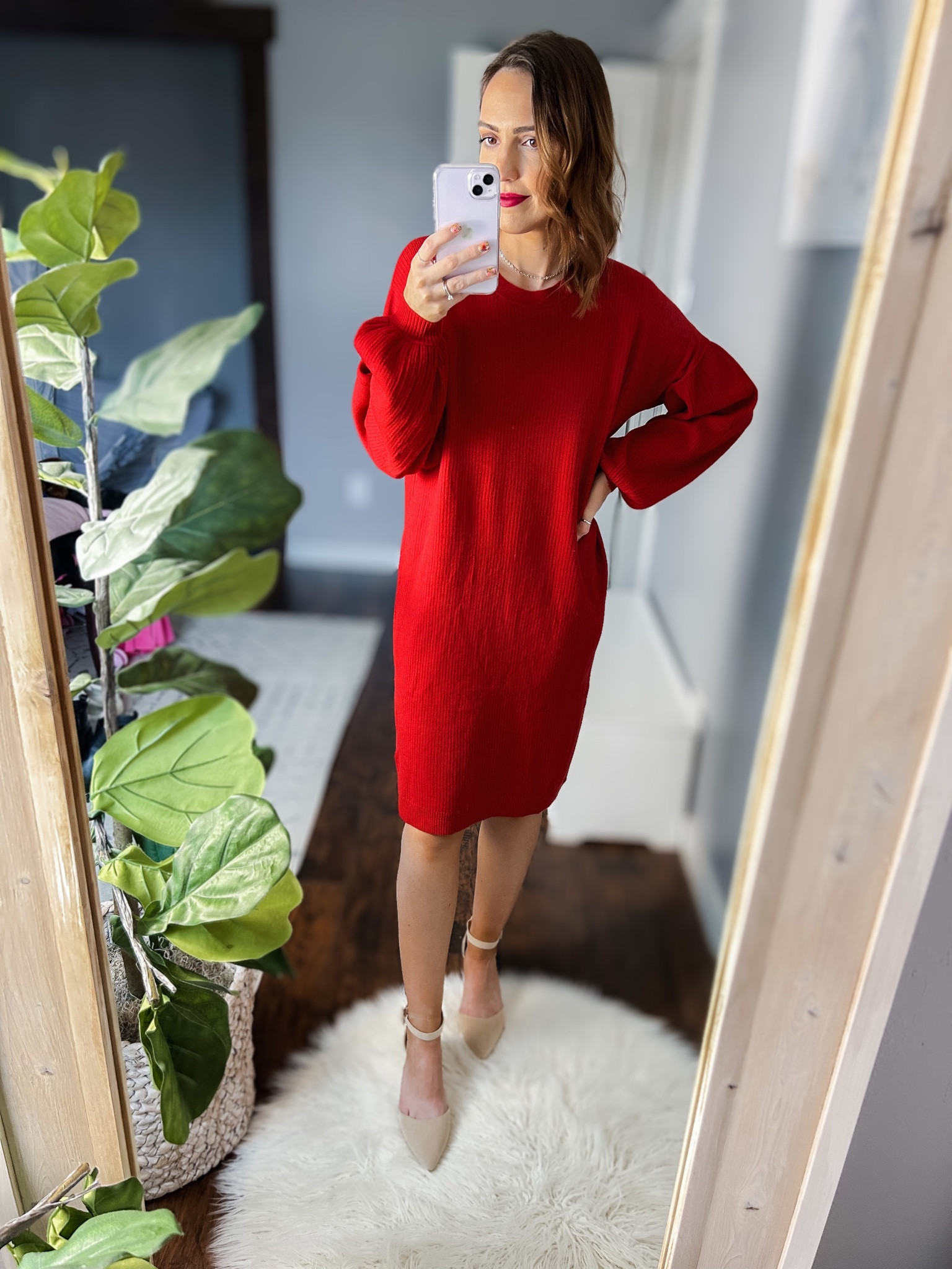 Red dresses • puff sleeve dress • sweater dress • Valentine’s Day outfit ideas • winter dresses • modest style • Christian fashion blogger • knee length dresses • dressy shoes • heels • neutral shoes • pointed toe • bump friendly • amazon fashion • The Drop

#LTKbump #LTKwedding #LTKSeasonal