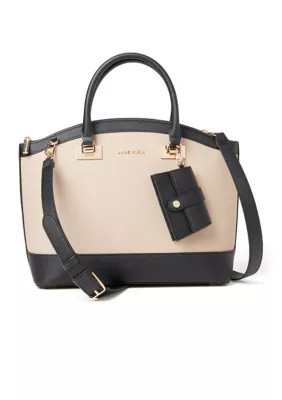 Anne Klein Large Dome Satchel with Detachable Strap | Belk