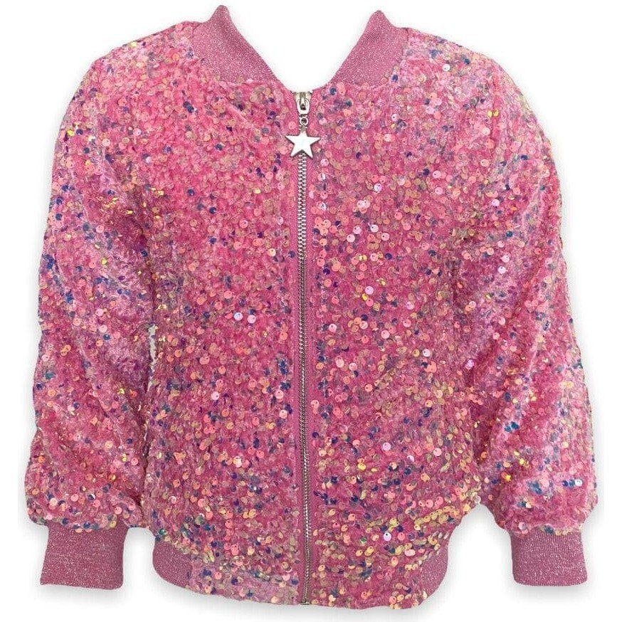 Pretty in Pink Sequin Bomber, Pink | Maisonette
