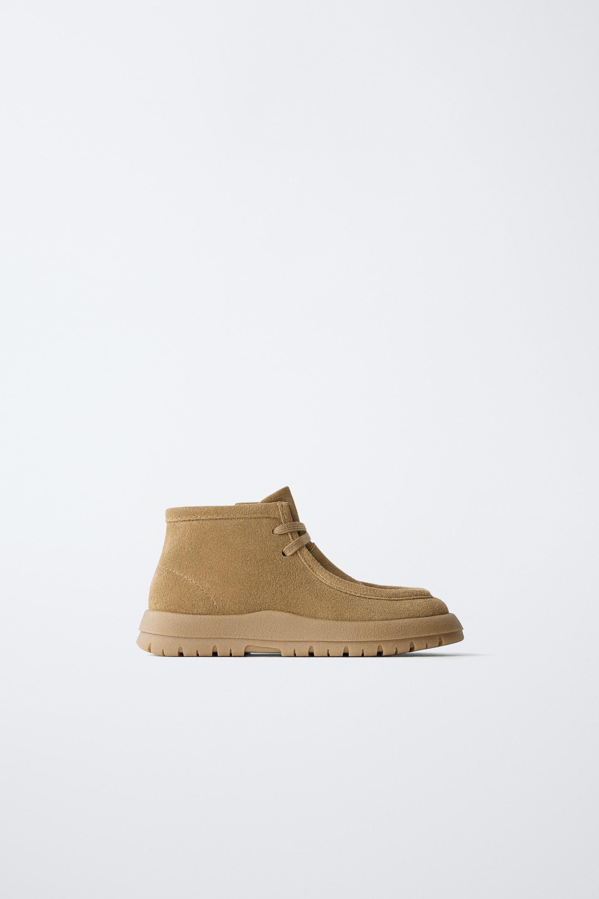Zara - Leather Ankle Boots - Sandy Brown - 12 (7.2 Inches) - Kids | Zara US