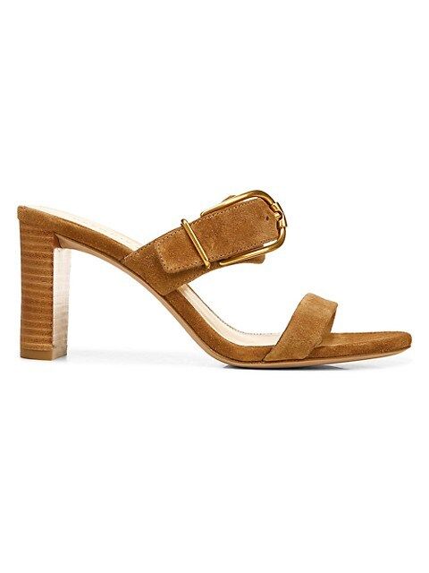 Veronica Beard Griddley Suede Buckle Mules | Saks Fifth Avenue