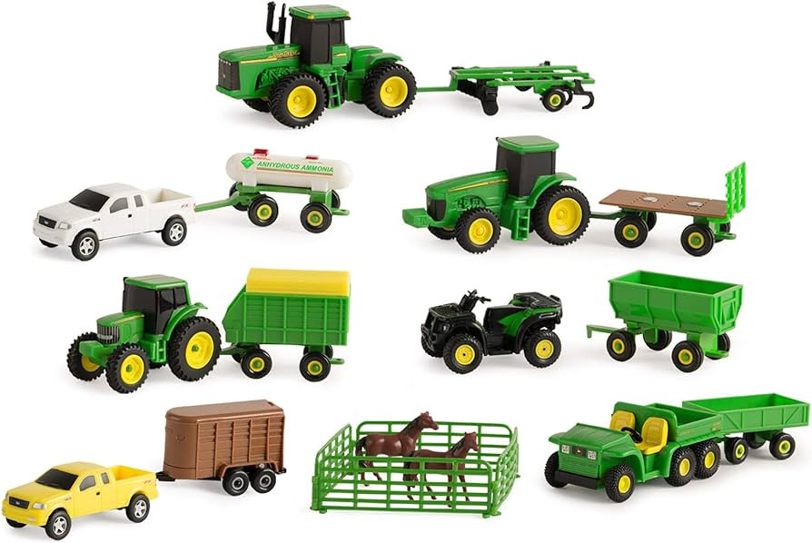 John Deere Tractor Toy and Truck Toy Value Set - 20 Farm Toys - Includes Tractors, Trucks, Fencin... | Amazon (US)