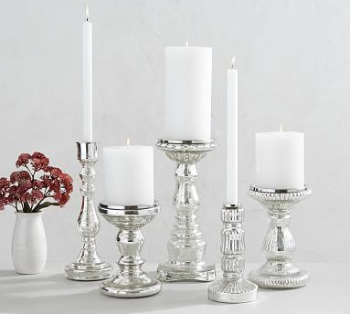 Antique Mercury Glass Candle Holders | Pottery Barn (US)