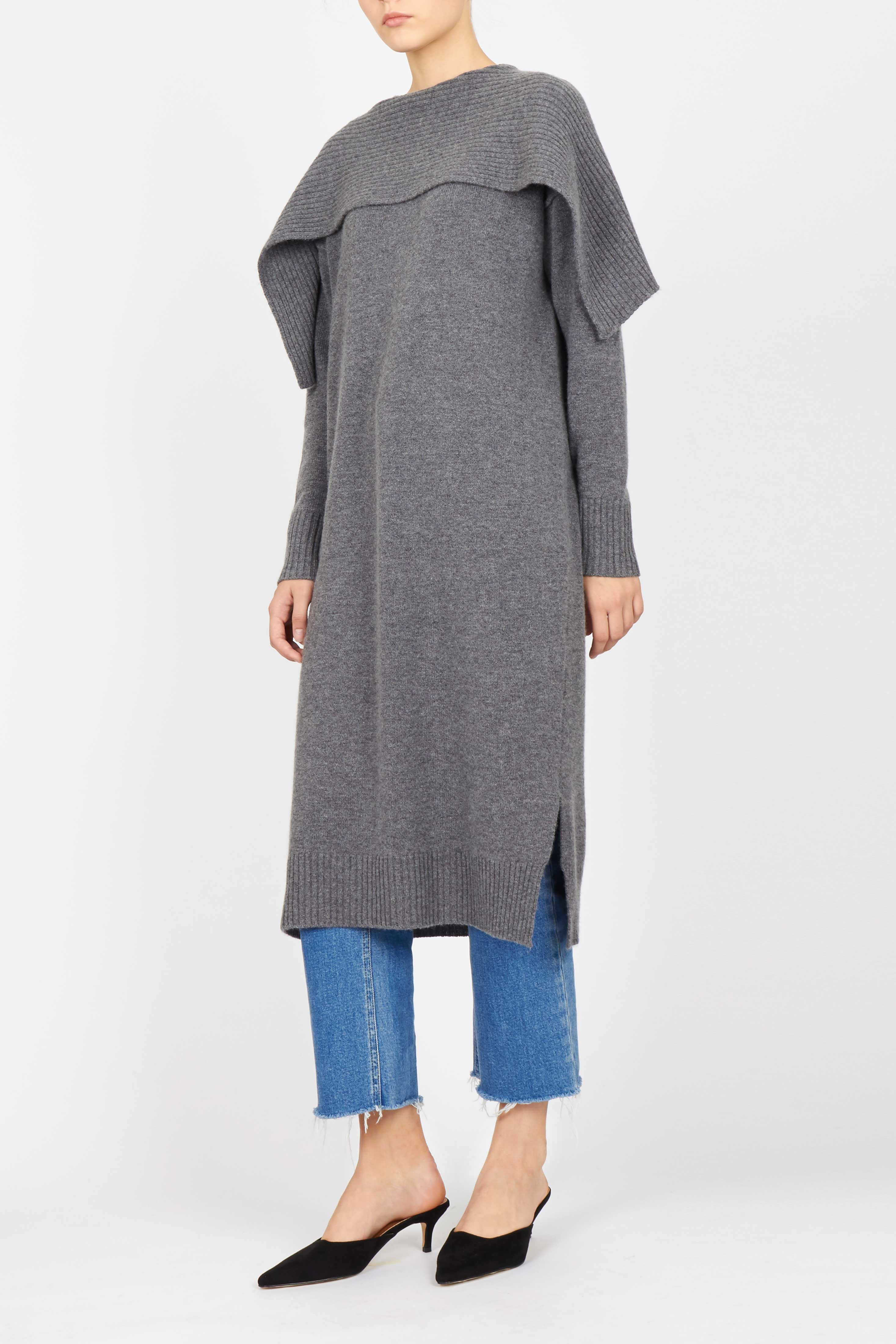DRANE KNIT DRESS, GREY | JENNY PARK