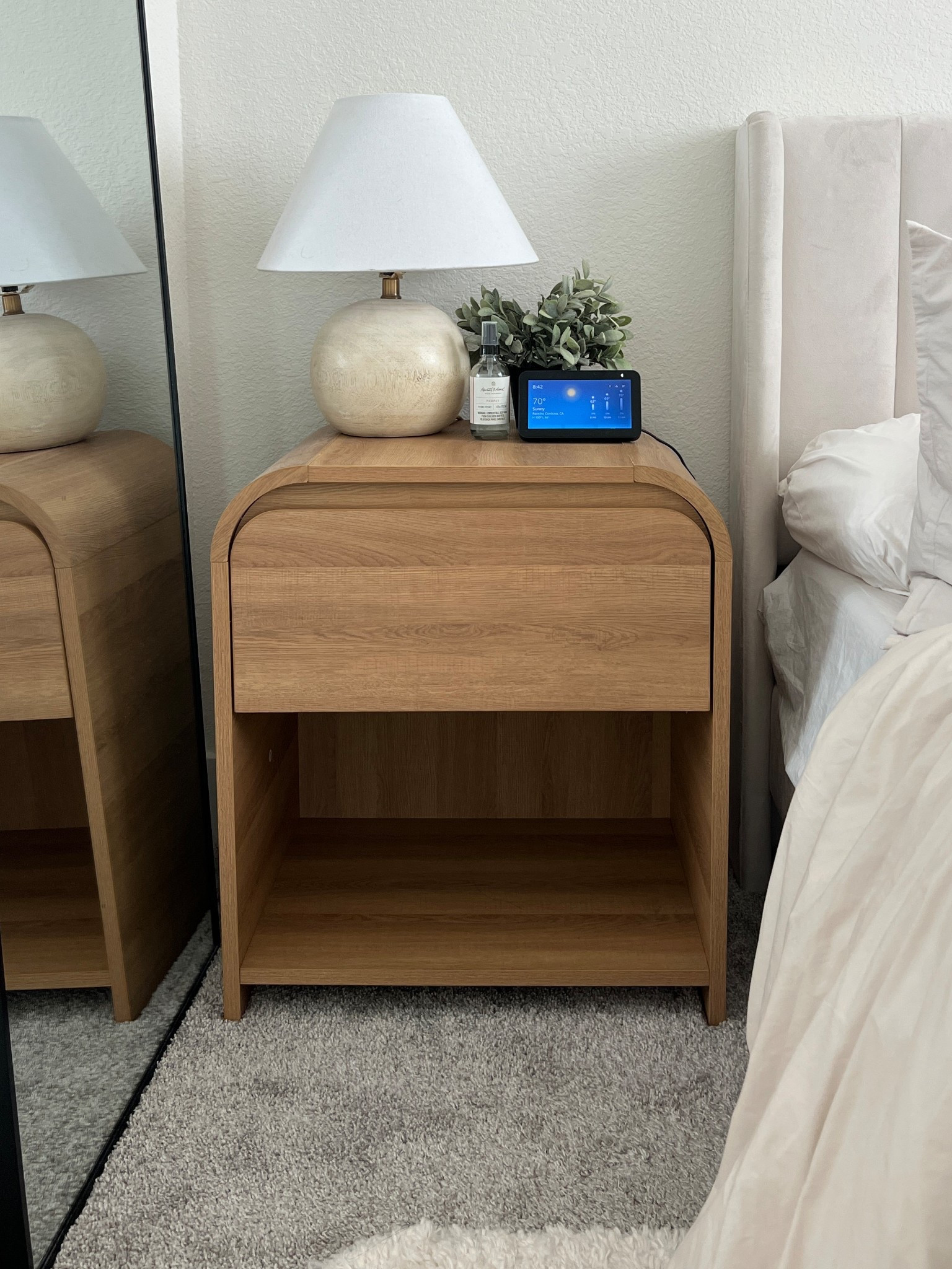 Love this Walmart nightstand! Such a great size and the drawer is super spacious 🙌🏽