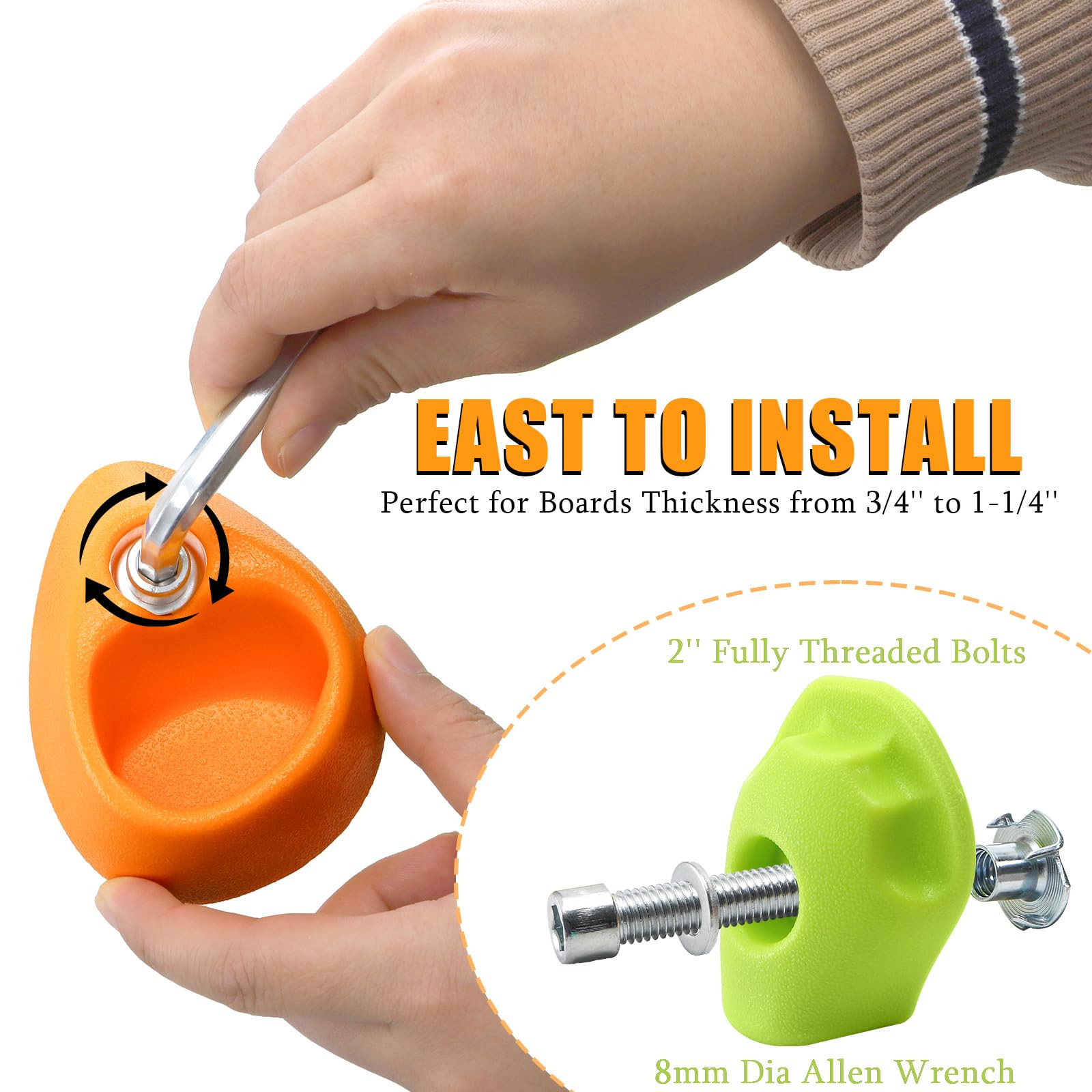 ZENFUN 32 Packs Rock Climbing Holds Multi Size and Color, Indoor & Outdoor Rock Wall Climbing Kit... | Amazon (US)