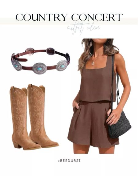Festival look, country concert outfit, concert look, cowgirl boots, matching set, western belt, Nashville outfit, spring outfit, summer outfit

#LTKshoecrush #LTKFestival #LTKstyletip