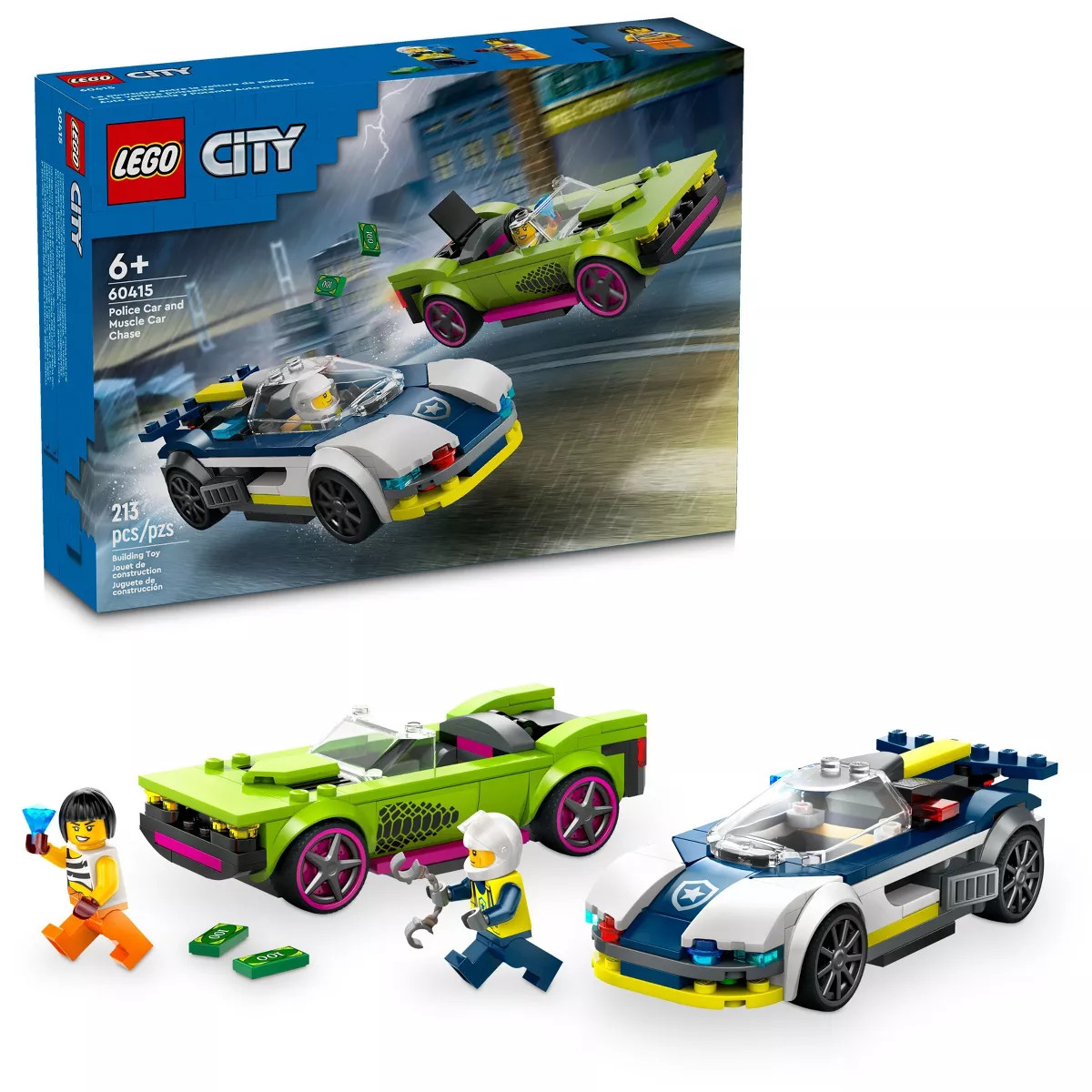 LEGO City Police Car and Muscle Car Chase Pretend Play Toy 60415 | Target