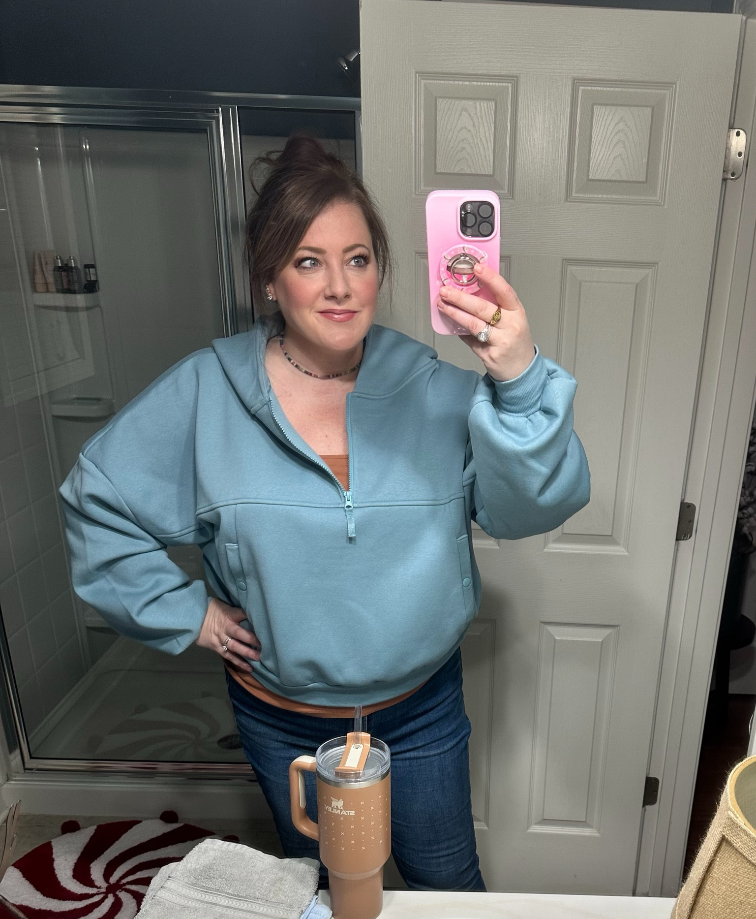 Obsessed with this marshmallow top! It’s so cozy. I sized up one size on account of it being cropped and I’m very pleased! #athleisure #cozy 

#LTKFitness #LTKSeasonal #LTKOver40