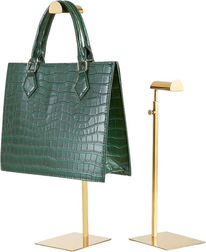 Purse Display Stand 2pack Gold Solid Bag Display Rack Counter Purse Organizer Adjustable Height S... | Amazon (US)