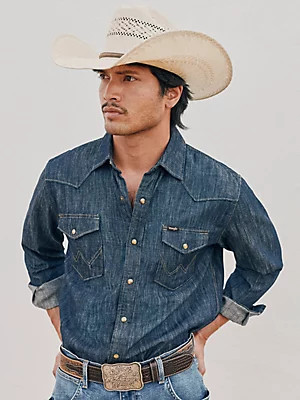 Men's Denim Western Snap Front Shirt | Wrangler