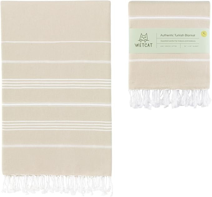 Turkish Beach Blanket Sandproof (82"x82") 100% Turkish Cotton, Made in Turkey - Sand Free, Ultra ... | Amazon (US)