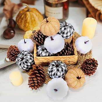 Ticlooc 12pcs Mixed Artificial Fake Harvest Pumpkins for Fall Wedding Thanksgiving Halloween Deco... | Amazon (US)
