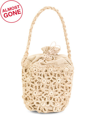 Straw Edie Handcrafted Bucket Bag | TJ Maxx