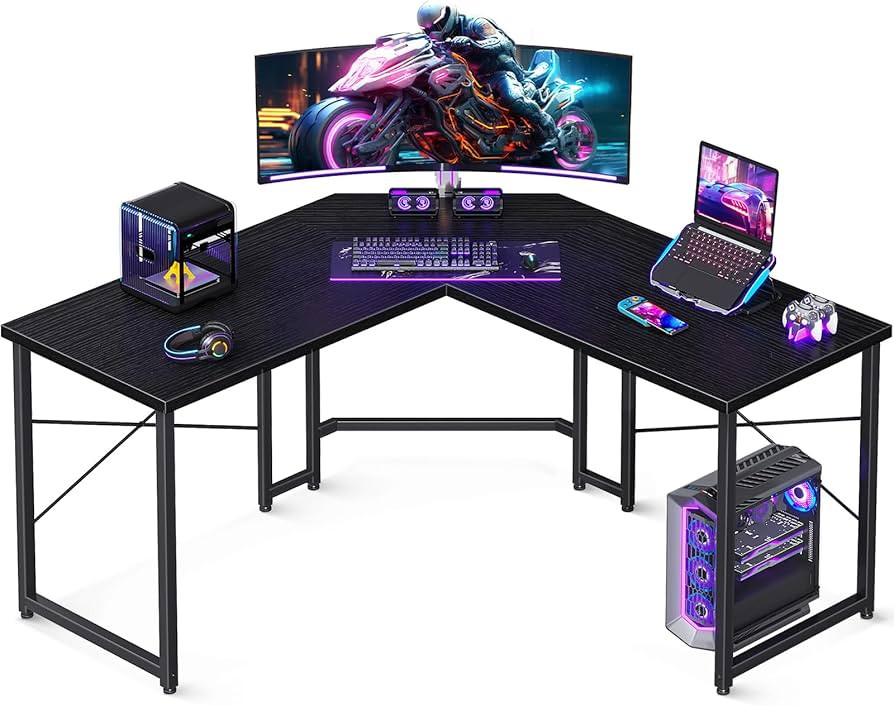 Amazon.com: Casaottima L Shaped Gaming Desk, Corner Desk Gaming Table for Home Office, Computer D... | Amazon (US)