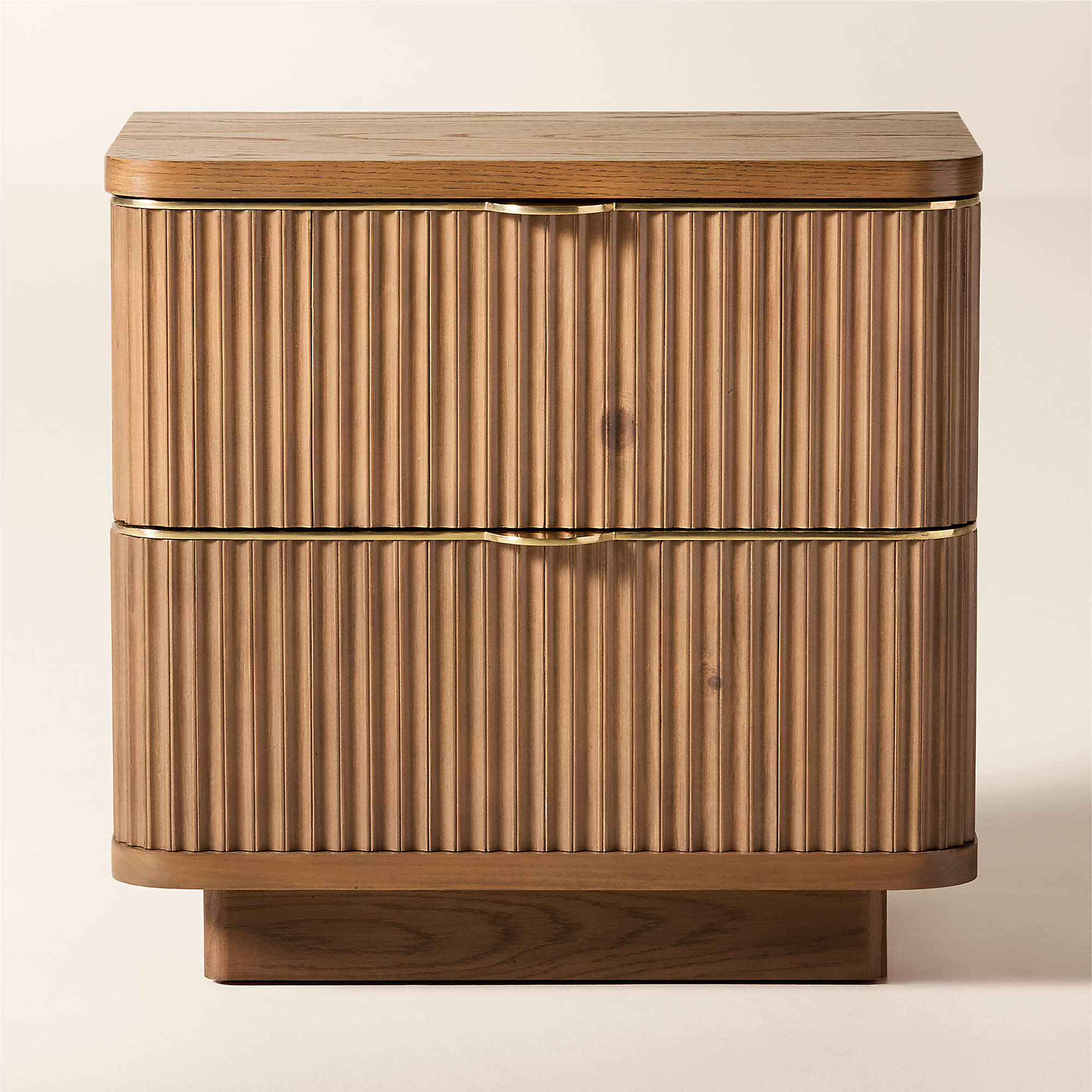 Davison 24" Fluted Oak 2-Drawer Nightstand Set of 2 + Reviews | CB2 | CB2