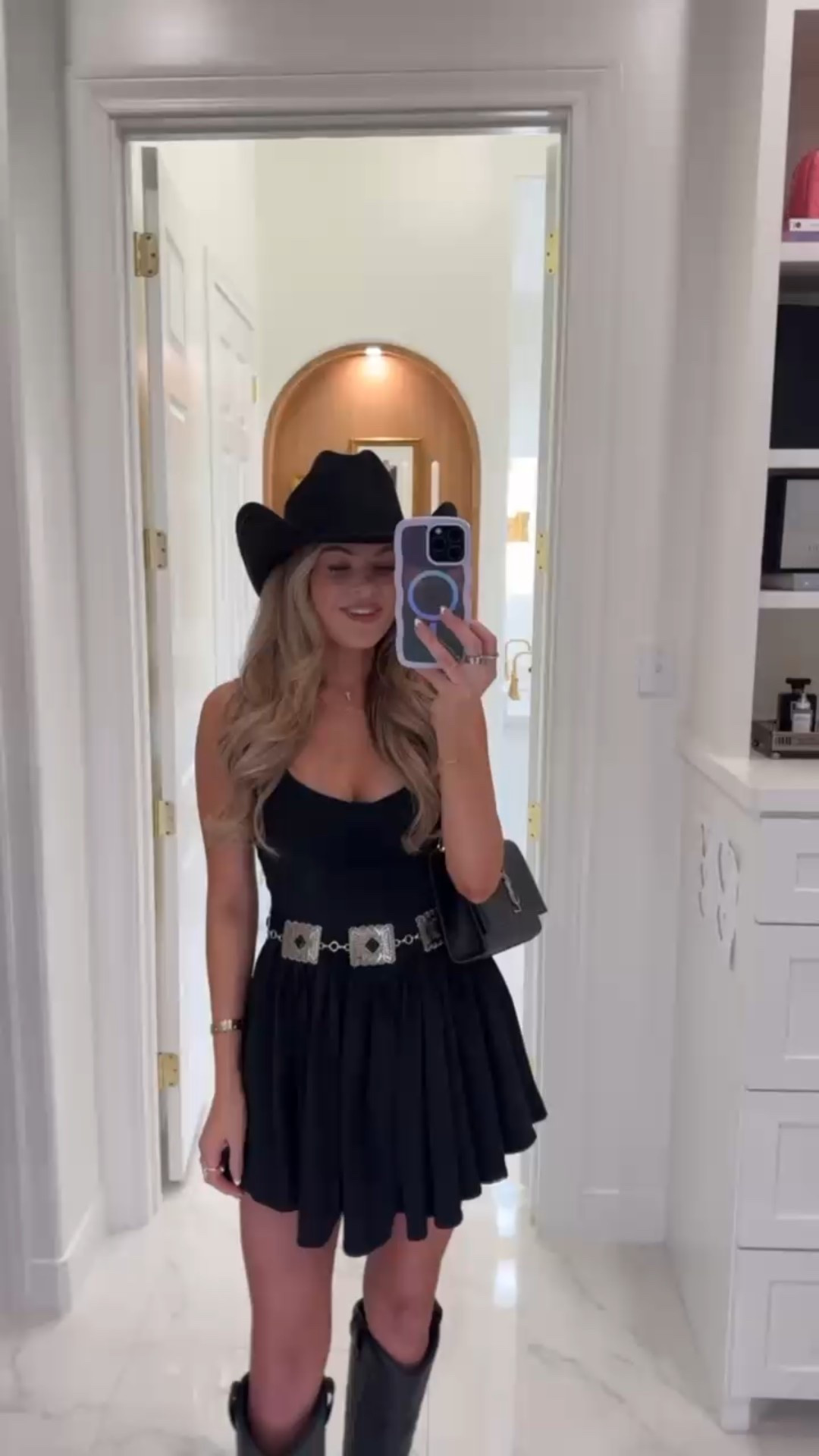 Rodeo season is here! I found some of the cutest outfit inspo for y’all!! This outfit is a classic all black outfit that’s super cute! (wearing XS in dress) 
Code JESS20 for electric picks 

Rode style, western style, Texas rodeo outfit inspo, western outfit inspo

#LTKFindsUnder100 #LTKFindsUnder50 #LTKSeasonal