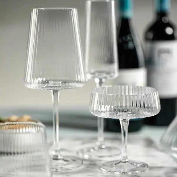 Benin Fluted Textured Wine Glasses, Set of 4 | Bed Bath & Beyond