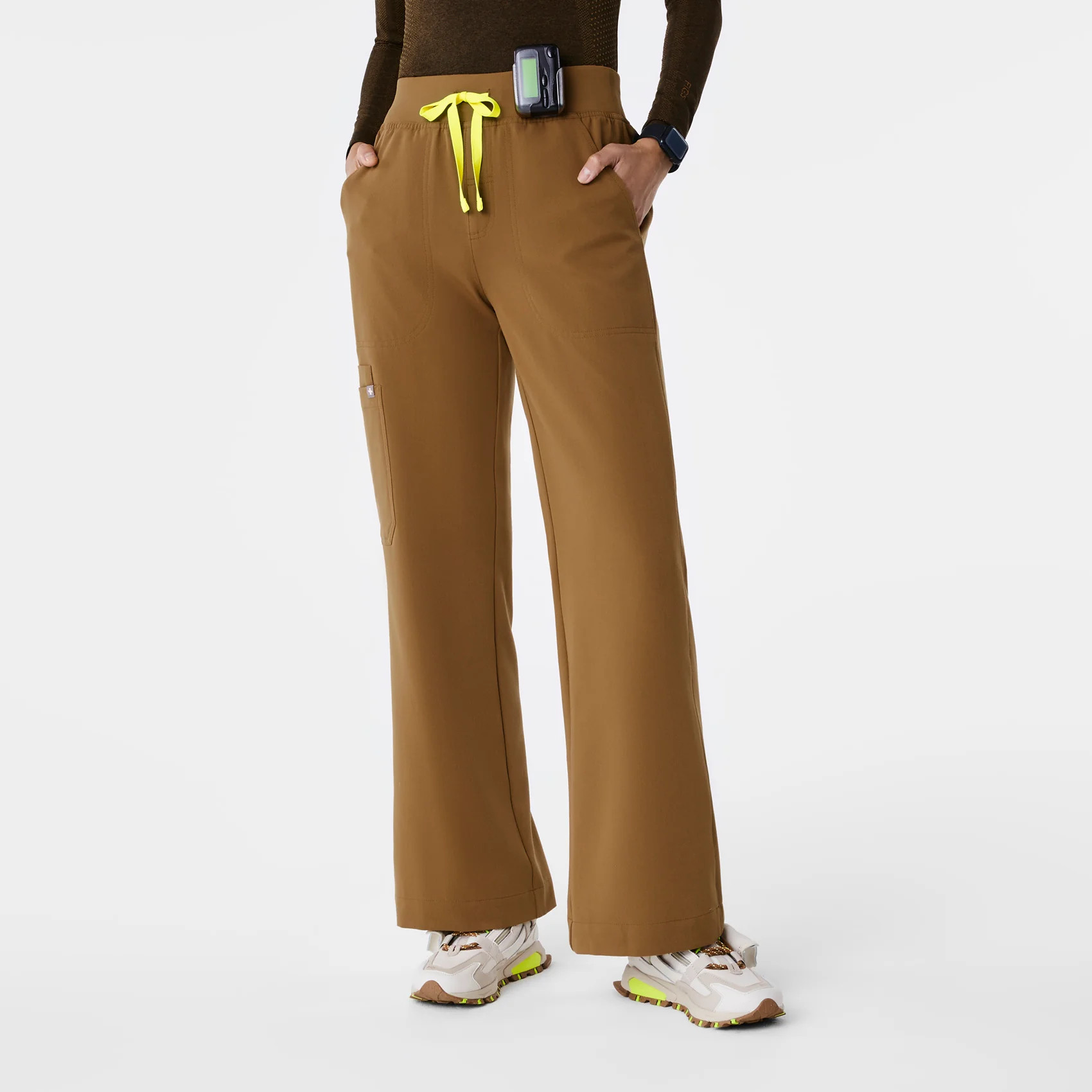 Women’s High Waisted Isabel Wide Leg Scrub Pants - Earth · FIGS | FIGS