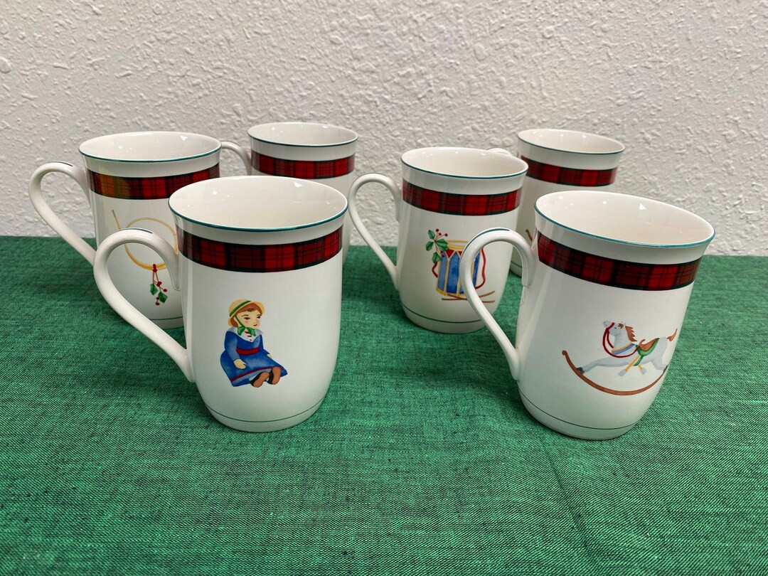 Arita Holiday Christmas China Japan Made TARTAN PLAID MUGS Set of 6 b - Etsy | Etsy (US)