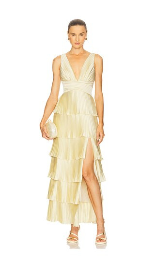 Matilda Maxi Dress in Light Yellow | Revolve Clothing (Global)