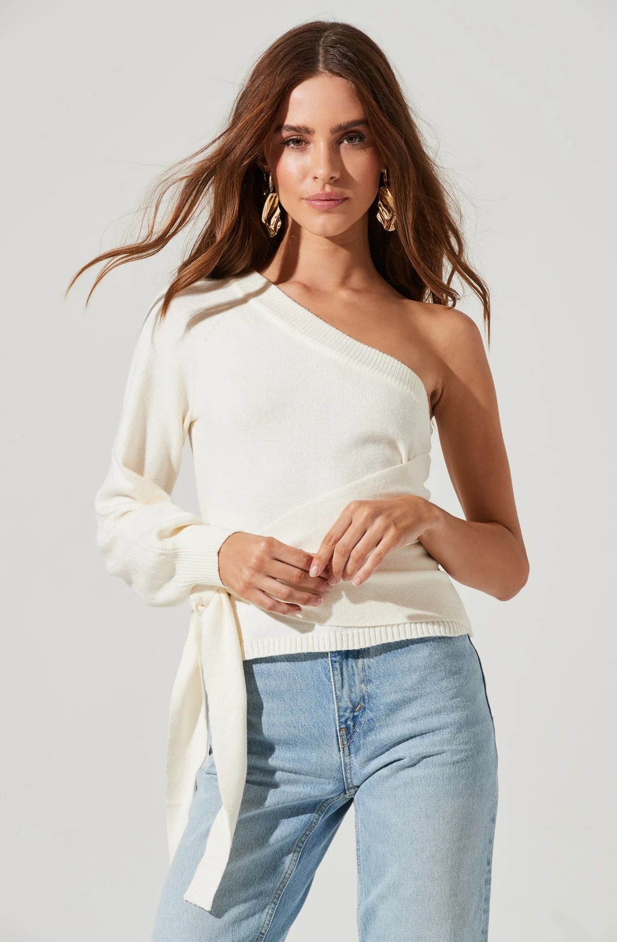 One Sleeve Side Wrap Sweater | ASTR The Label (US)