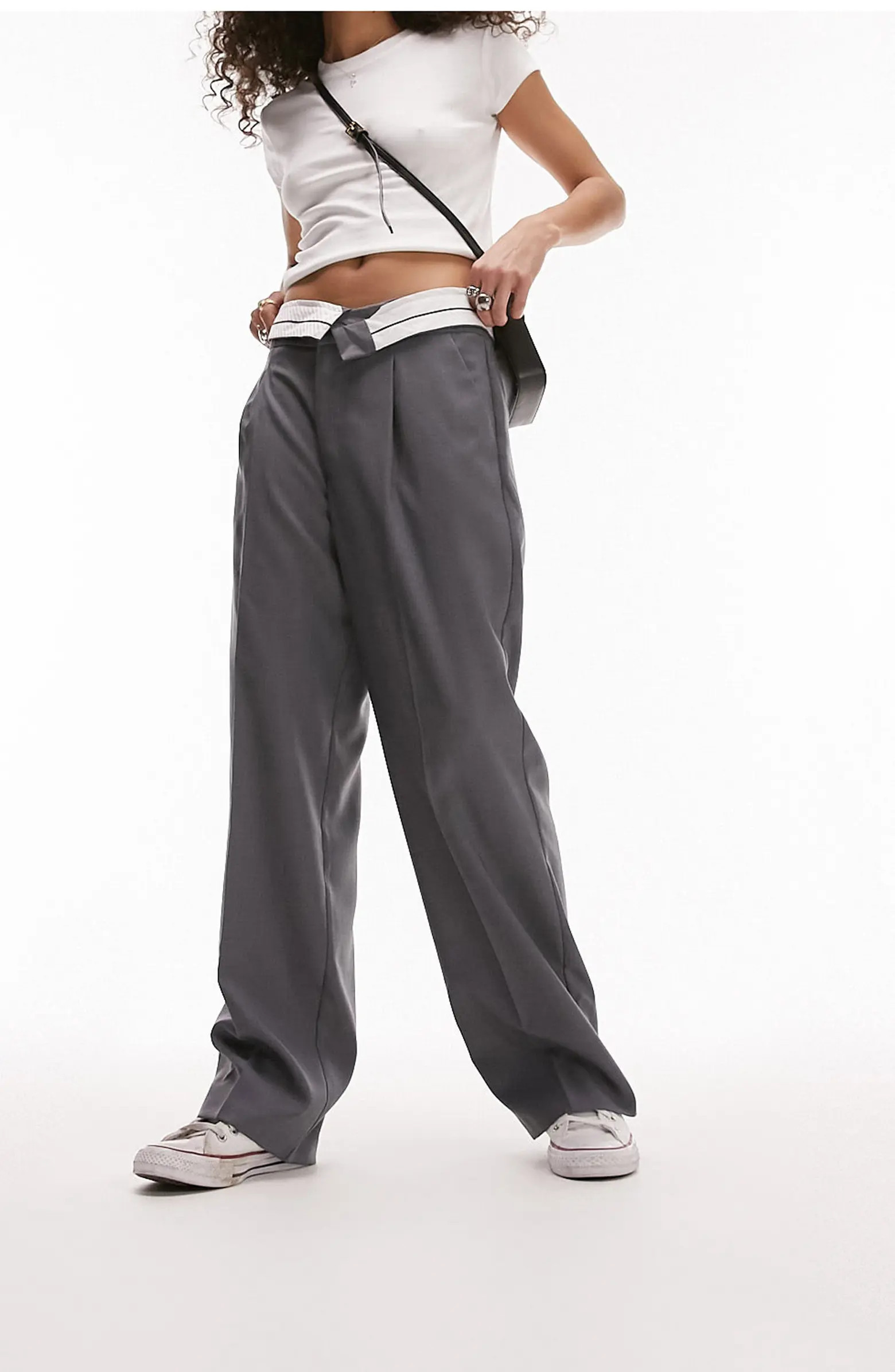 Foldover Waist Peg Trousers | Nordstrom