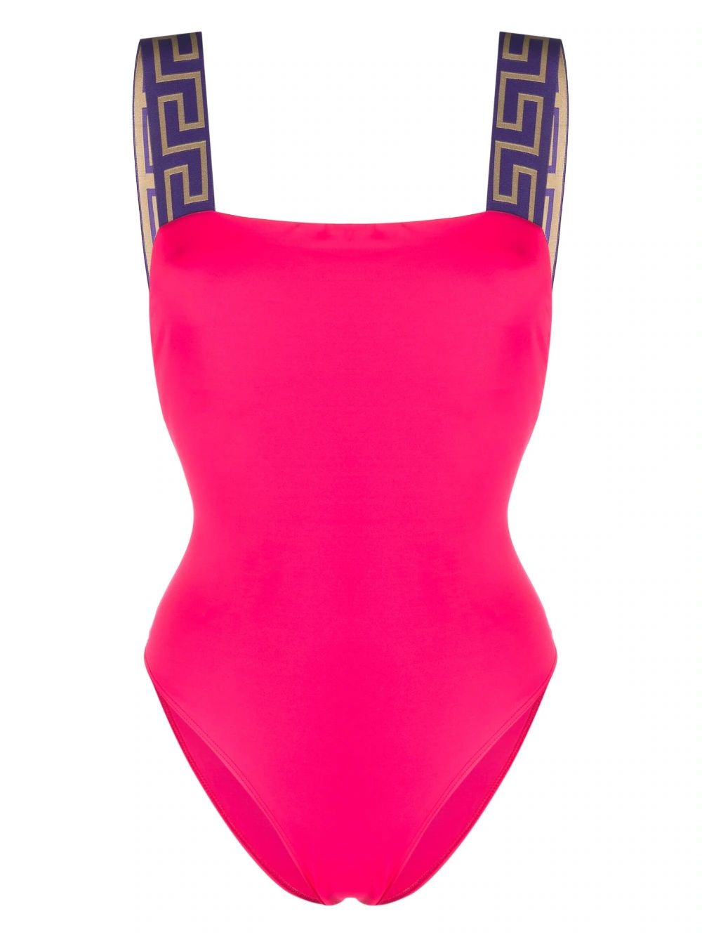 Greca-pattern scoop-back swimsuit | Farfetch Global