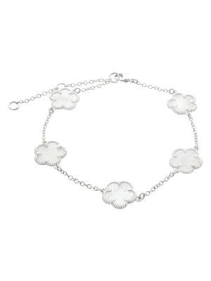 JanKuo Clover Mother Of Pearl Charm Bracelet on SALE | Saks OFF 5TH | Saks Fifth Avenue OFF 5TH