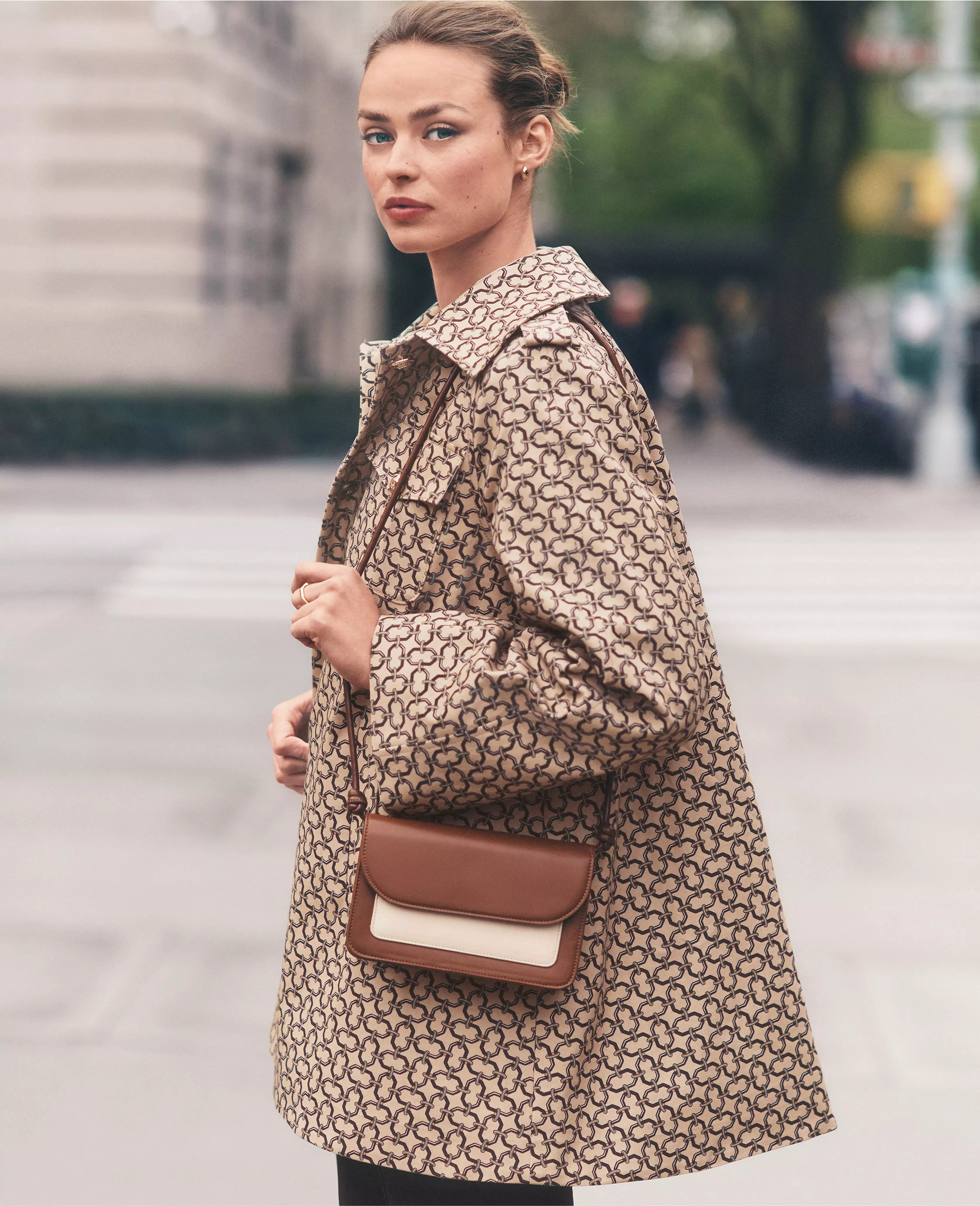 Link Print Swing Coat | Ann Taylor (US)