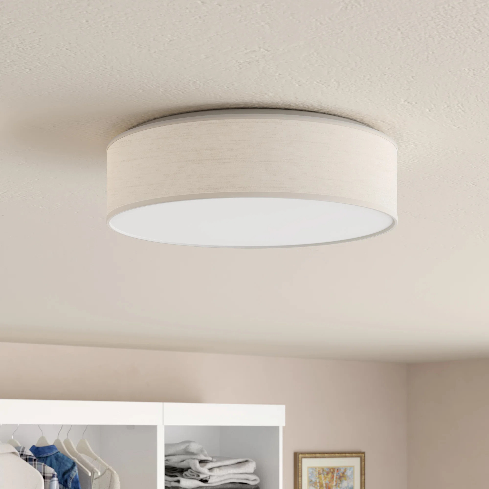Armande Linen LED Flush Mount | Wayfair North America
