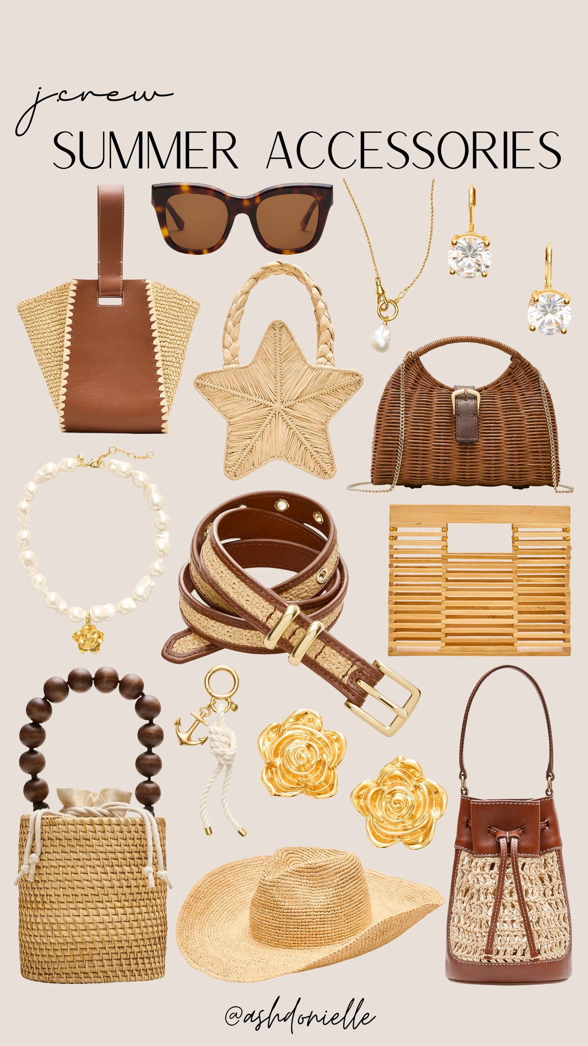 J.crew summer accessories

Layered gold necklaces
Woven beach tote bags
Oversized sunnies style
Chunky summer bangles
Neutral baseball caps
Everyday hoop earrings
Straw hats for beach
Colorful beaded jewelry
Mini vacation handbags

#LTKootd #LTKSeasonal #LTKSaleAlert
