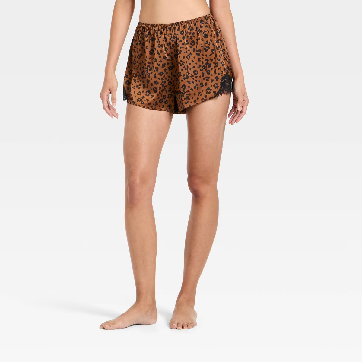Women's Lace Trim Satin Pajama Shorts - Auden™ | Target