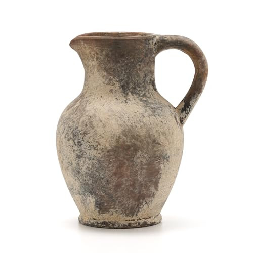 SIDUCAL Ceramic Rustic Farmhouse Vase with Handle, Terracotta Vase, Minimalist Decorative Vases f... | Amazon (US)