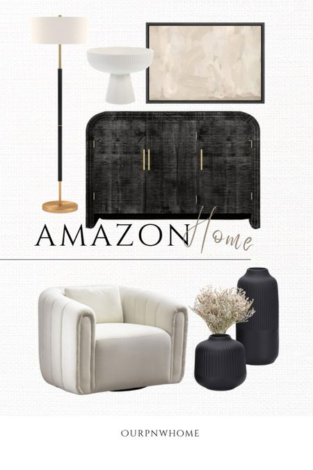 Modern home favorites from Amazon!

Black cabinet, weathered cabinet, Amazon home, modern furniture, floor lamp, black lamp, pedestal fruit bowl, decorative bowl, home decor, black vases, fluted vase, ribbed vase, abstract wall art, white accent chair, ivory armchair, dried florals, spring stems, spring flowers

#LTKhome #LTKstyletip